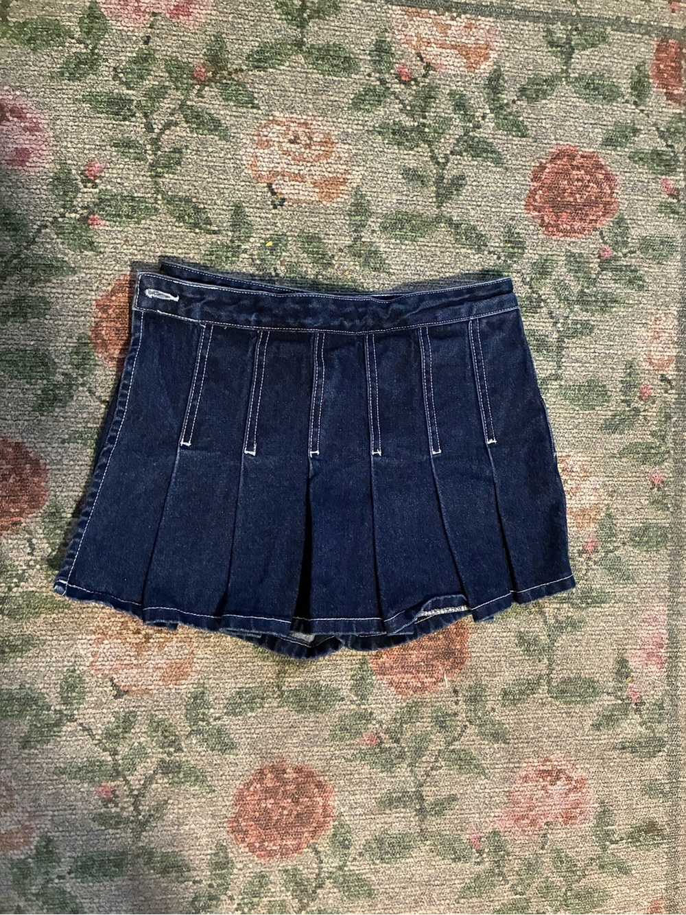 Brandy Melville Dark Blue Denim Pleated Mini Skort 💙🫐